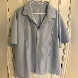 Mens,3XL baby blue button down shirt